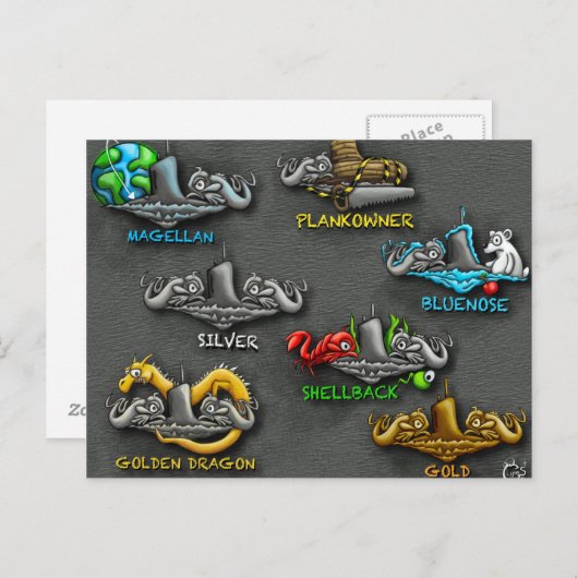 Postkarte "Phins" (Vorne/Hinten)