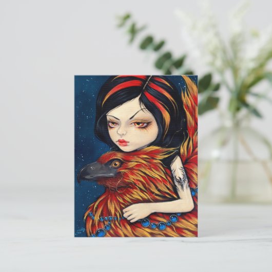 Postkarte "Phoenix Tattoo" (Stehend Vorderseite)