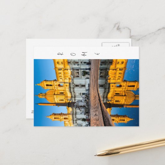 Postkarte, Piazza Navona Postkarte (Vorderseite/Rückseite Beispiel)