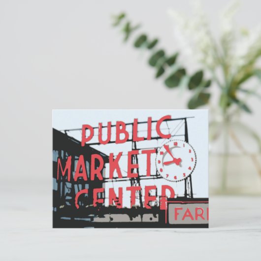 Postkarte - Pike Place Market (Stehend Vorderseite)