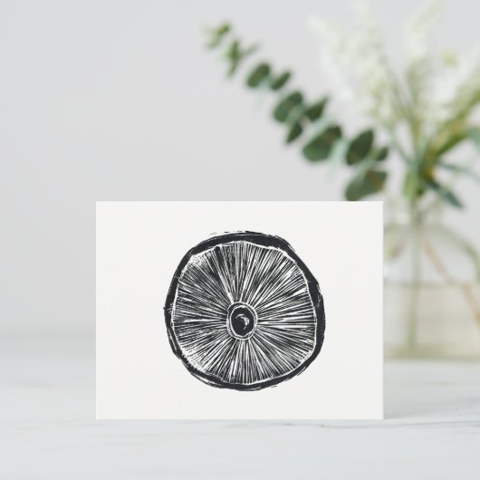 Postkarte - Pilz-Lino drucken (Stehend Vorderseite)