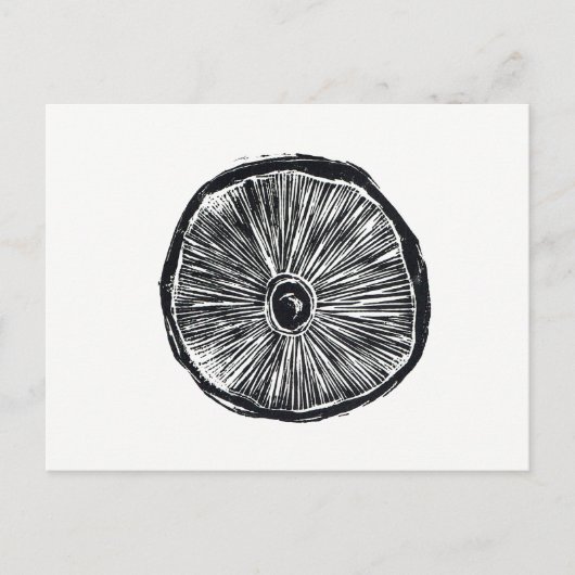 Postkarte - Pilz-Lino drucken (Vorderseite)