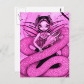 Postkarte "Pink Dragon Fairy" (Vorne/Hinten)