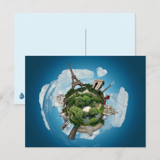 Postkarte Planet Paris (Vorne/Hinten)