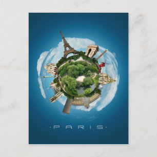Postkarte Planet Paris Surreal Digitale Kunst