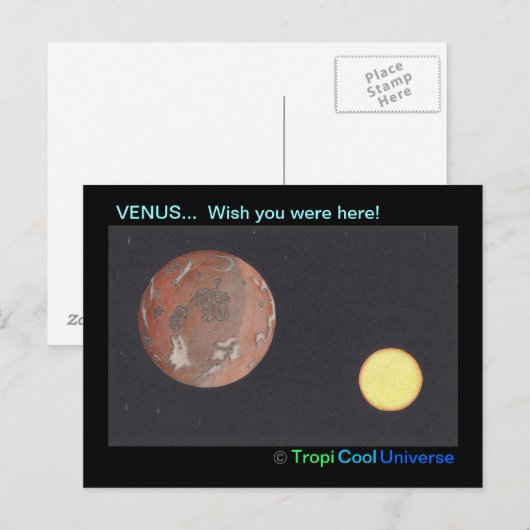 Postkarte Planet VENUS (Vorne/Hinten)
