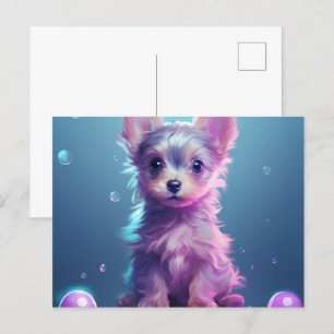 Postkarte Playful and Curious Puppy