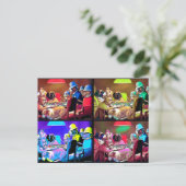 Postkarte: Poker Hunde Pop Art: Postkarte (Stehend Vorderseite)