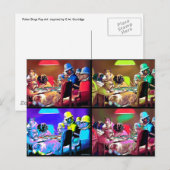 Postkarte: Poker Hunde Pop Art: Postkarte (Vorne/Hinten)