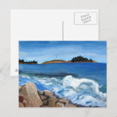 Postkarte: Popham Beach. Dunkler Flieder Postkarte (Vorne/Hinten)