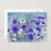 Postkarte "Poppy Blue" (Vorne/Hinten)