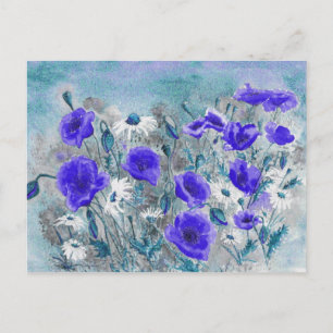 Postkarte "Poppy Blue"