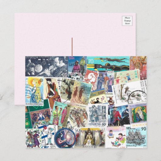 Postkarte Postfach mit Personen (Vorne/Hinten)