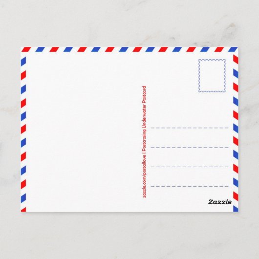 Postkarte "Postüberqueren unter Wasser" (Rückseite)