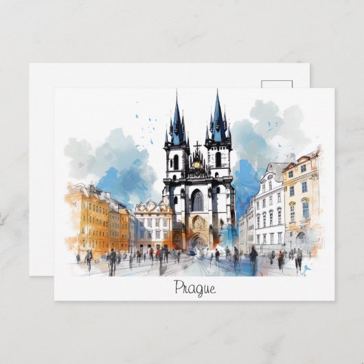 Postkarte Prag (Vorne/Hinten)