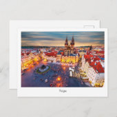 Postkarte Prag Nacht in Tschechien (Vorne/Hinten)