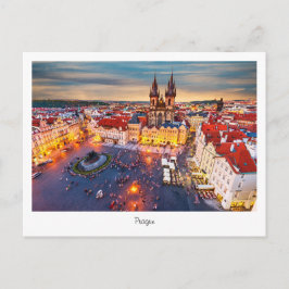 Postkarte Prag Nacht in Tschechien