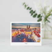 Postkarte Prag Nacht in Tschechien (Stehend Vorderseite)