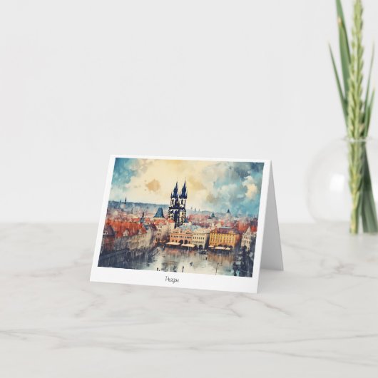 Postkarte Prag Nacht in Tschechien (Vorderseite)