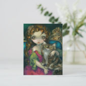 Postkarte "Princess with a Maine Coon Cat" (Stehend Vorderseite)