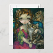 Postkarte "Princess with a Maine Coon Cat" (Vorne/Hinten)