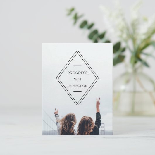 Postkarte "Progress Not Perfect" (Stehend Vorderseite)