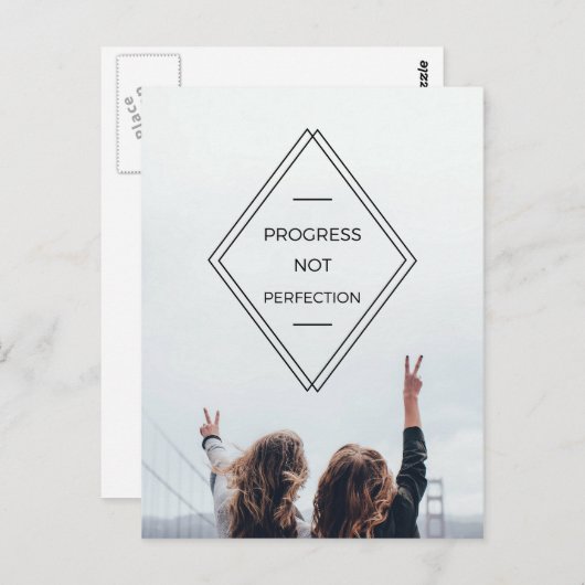 Postkarte "Progress Not Perfect" (Vorne/Hinten)