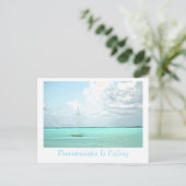 Postkarte, "PROVIDENCIALES IS CALLING"/SAILBOAT Postkarte (Stehend Vorderseite)