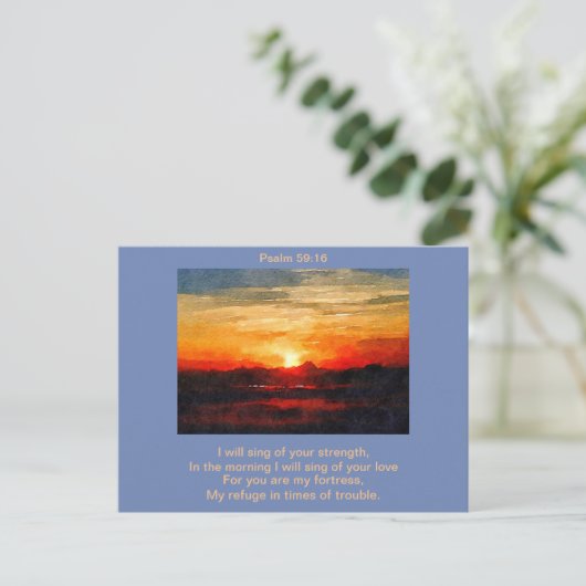Postkarte - Psalm 59:16 Singen am Morgen (Stehend Vorderseite)