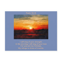 Postkarte - Psalm 59:16 Singen am Morgen