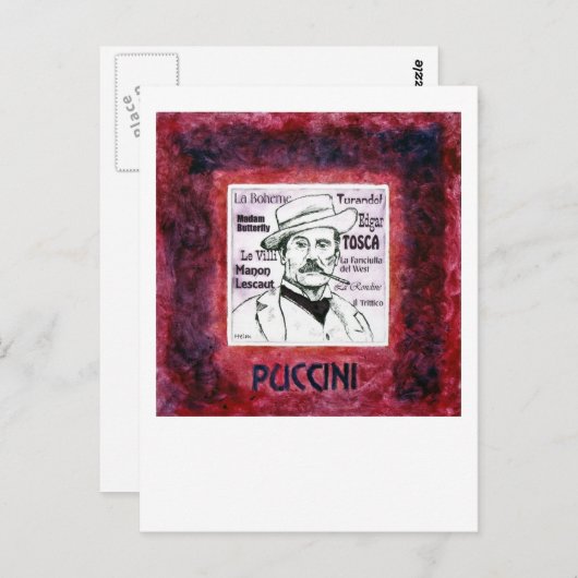 Postkarte Puccini (Vorne/Hinten)