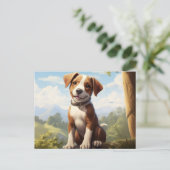 Postkarte Puppy Perfekt (Stehend Vorderseite)