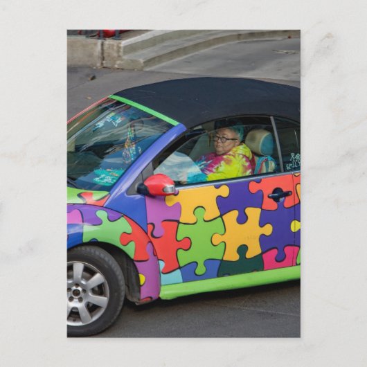 POSTKARTE PUZZLE BUG AUTO (Vorderseite)