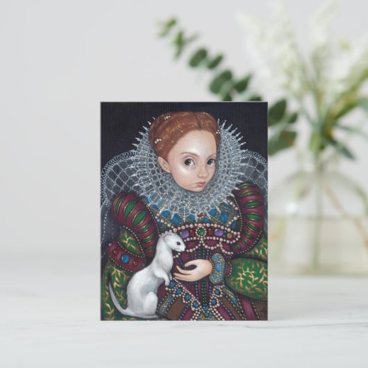 Postkarte "Queen Elizabeth and an Ermine" (Stehend Vorderseite)