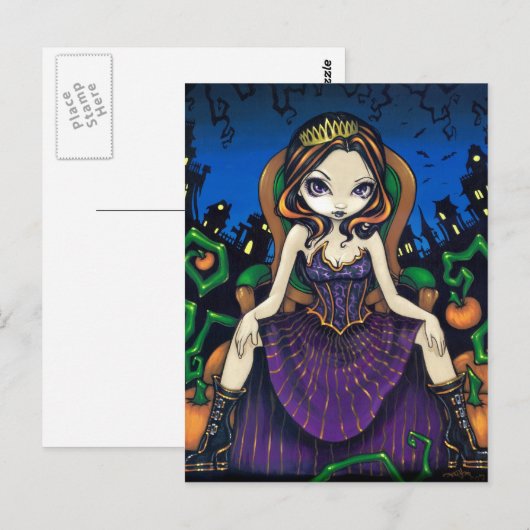 Postkarte "Queen of Halloween" (Vorne/Hinten)