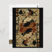 Postkarte Queen of Spades (Vorne/Hinten)