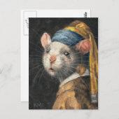 Postkarte "Rat mit Yogie-Ohrring" (Vorne/Hinten)