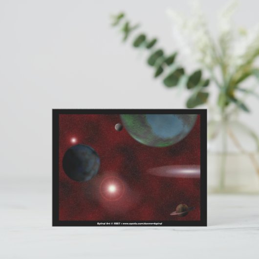 Postkarte Red Space (Stehend Vorderseite)