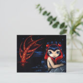 Postkarte "Red Tails Mermaid" (Stehend Vorderseite)