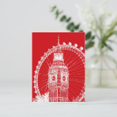 Postkarte Red & White London (Stehend Vorderseite)