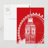 Postkarte Red & White London (Vorne/Hinten)