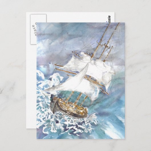 Postkarte "Reefing" (Vorne/Hinten)