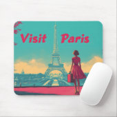 Postkarte Retro Eiffelturm Reisevorführung Mousepad (Mit Mouse)