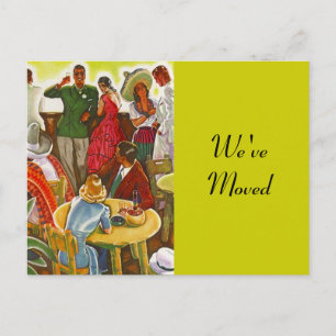 Postkarte Retro Festive Südwest Moving Neue Adress