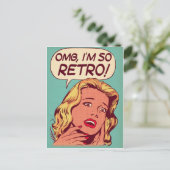Postkarte, Retro, Frauen Postkarte (Stehend Vorderseite)