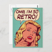 Postkarte, Retro, Frauen Postkarte (Vorne/Hinten)