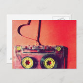Postkarte, Retro, Kassette, Liebe, Herz Postkarte (Vorne/Hinten)