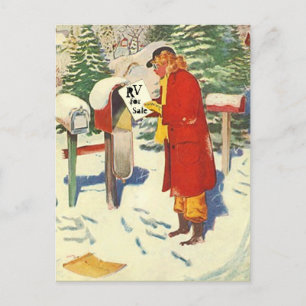 Postkarte Retro Planung RV Camping Reise