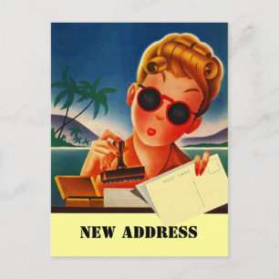 Postkarte Retro Travel Kontakt Neue Adresse ändern