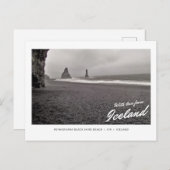 Postkarte Reynisfjara des schwarzen Sandstrandes, (Vorne/Hinten)